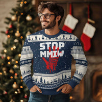 Indigenous Women Awareness Ugly Christmas Sweater Stop MMIW Red Handprint Graphic