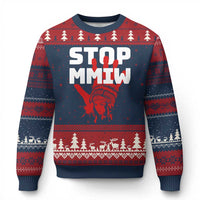 Indigenous Women Awareness Ugly Christmas Sweater Stop MMIW Red Handprint Graphic