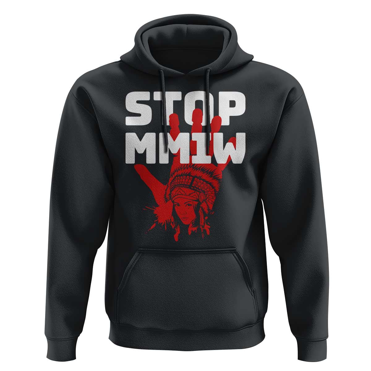 Indigenous Women Awareness Hoodie Stop MMIW Red Handprint Graphic