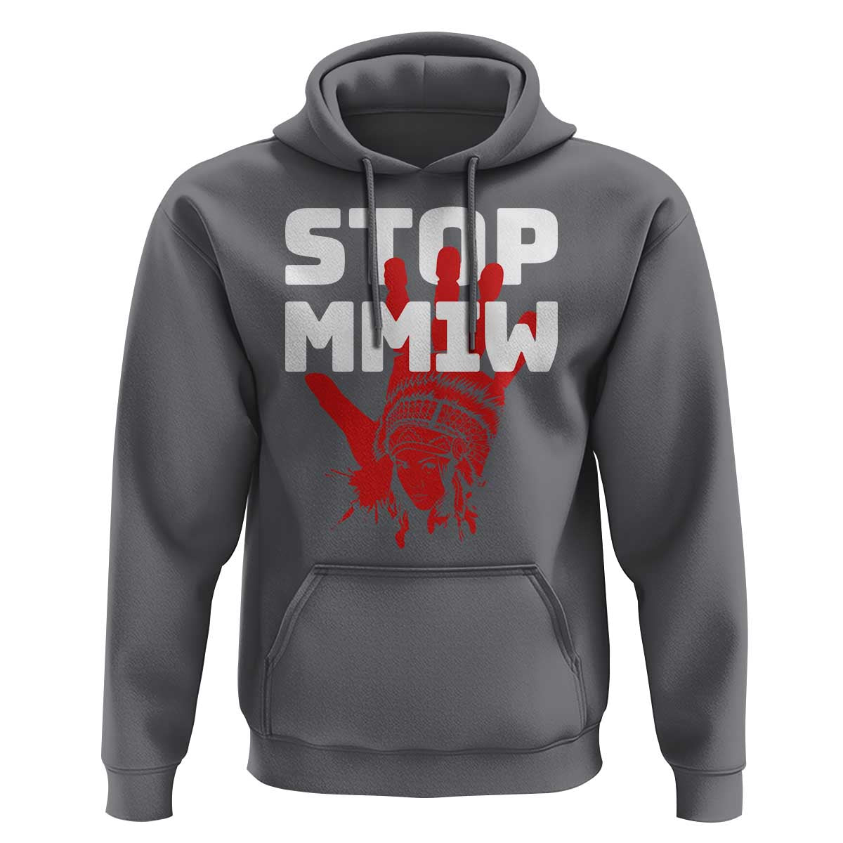 Indigenous Women Awareness Hoodie Stop MMIW Red Handprint Graphic