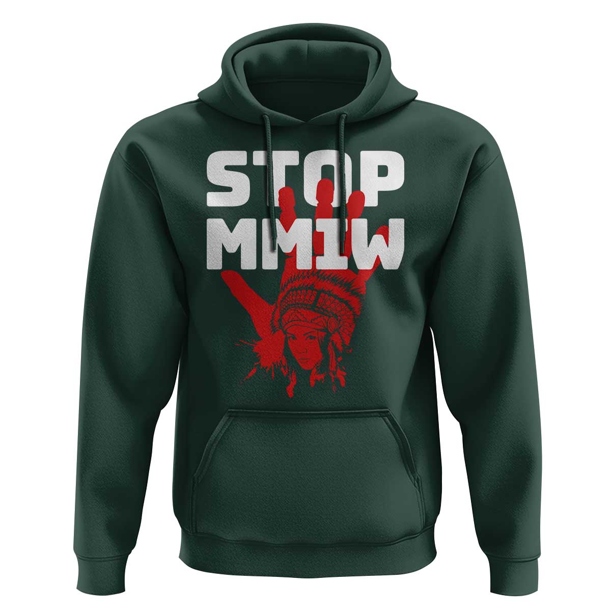 Indigenous Women Awareness Hoodie Stop MMIW Red Handprint Graphic