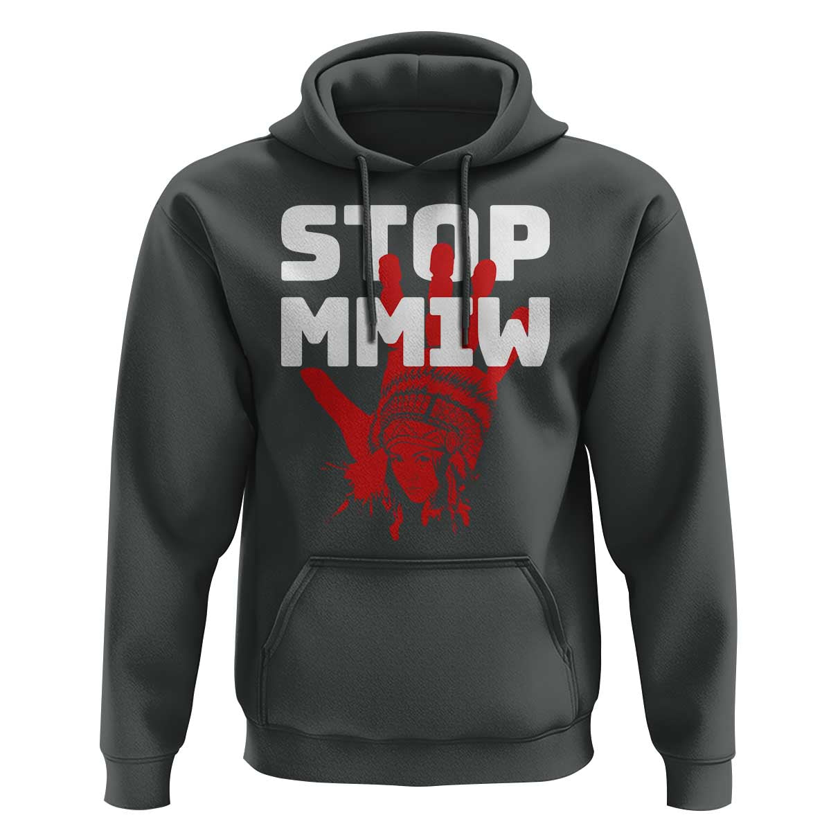 Indigenous Women Awareness Hoodie Stop MMIW Red Handprint Graphic