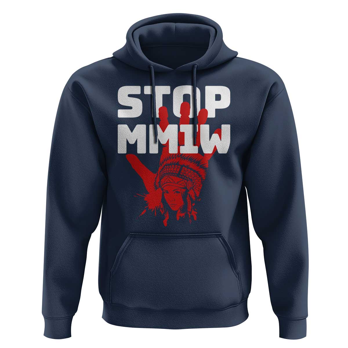 Indigenous Women Awareness Hoodie Stop MMIW Red Handprint Graphic