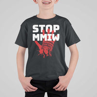 Indigenous Women Awareness T Shirt For Kid Stop MMIW Red Handprint Graphic