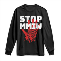 Indigenous Women Awareness Long Sleeve Shirt Stop MMIW Red Handprint Graphic