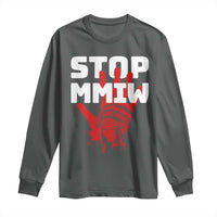 Indigenous Women Awareness Long Sleeve Shirt Stop MMIW Red Handprint Graphic