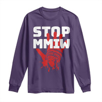 Indigenous Women Awareness Long Sleeve Shirt Stop MMIW Red Handprint Graphic