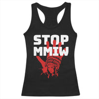 Indigenous Women Awareness Racerback Tank Top Stop MMIW Red Handprint Graphic