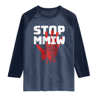 Indigenous Women Awareness Raglan Shirt Stop MMIW Red Handprint Graphic