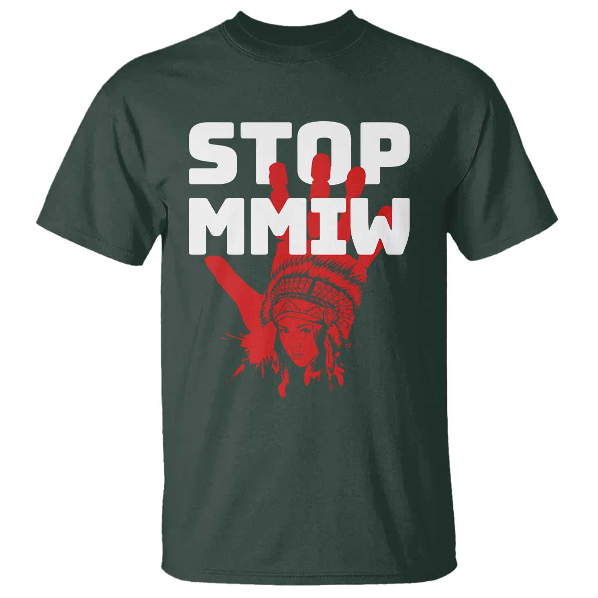 Indigenous Women Awareness T Shirt Stop MMIW Red Handprint Graphic