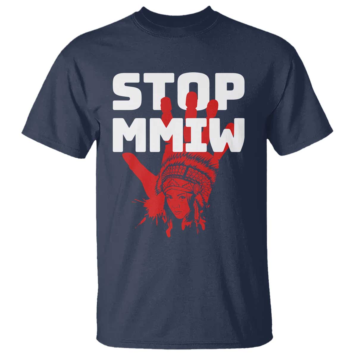 Indigenous Women Awareness T Shirt Stop MMIW Red Handprint Graphic