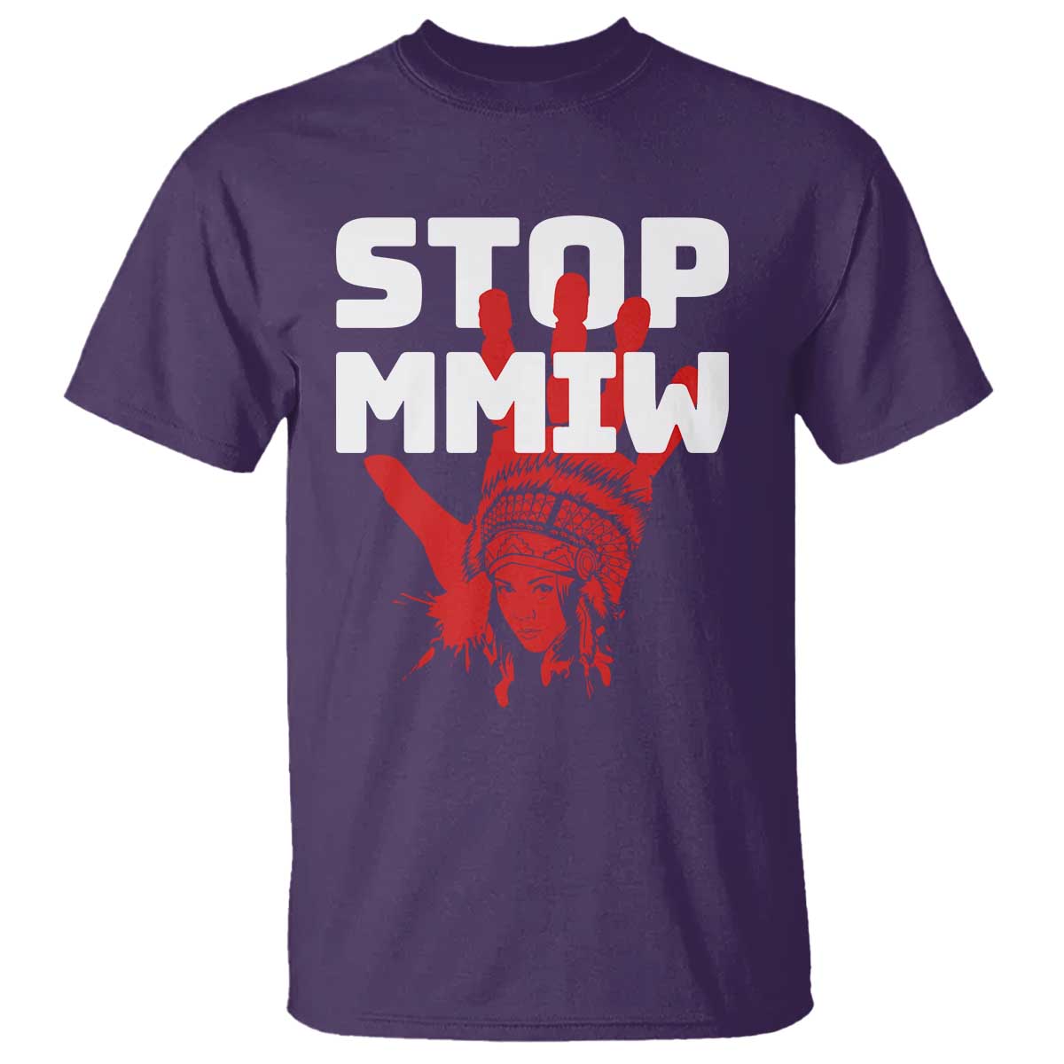 Indigenous Women Awareness T Shirt Stop MMIW Red Handprint Graphic
