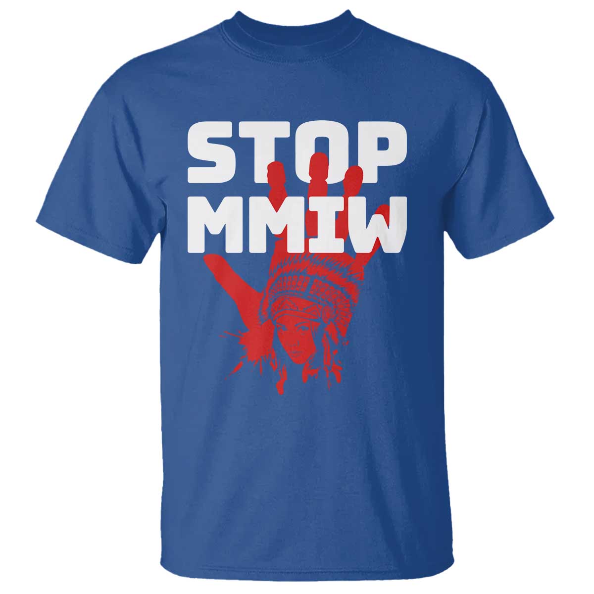 Indigenous Women Awareness T Shirt Stop MMIW Red Handprint Graphic