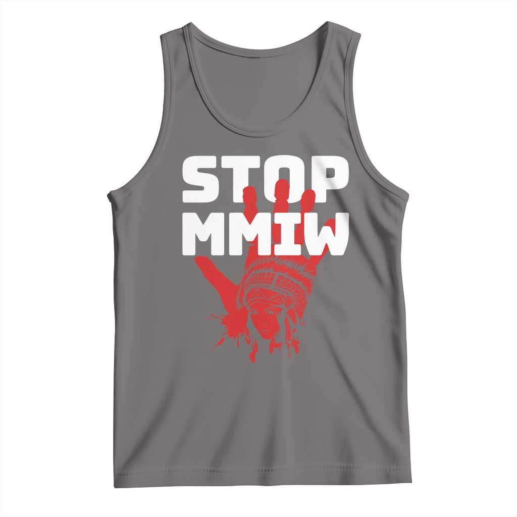 Indigenous Women Awareness Tank Top Stop MMIW Red Handprint Graphic