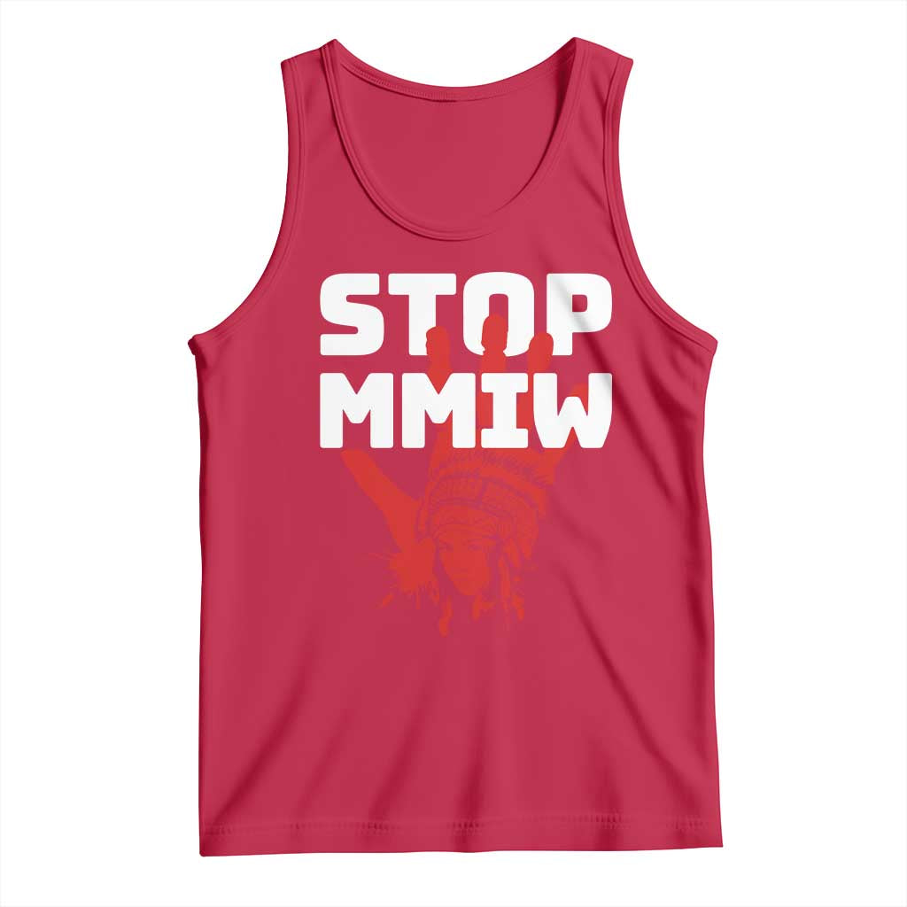 Indigenous Women Awareness Tank Top Stop MMIW Red Handprint Graphic
