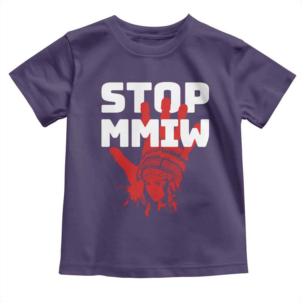 Indigenous Women Awareness Toddler T Shirt Stop MMIW Red Handprint Graphic