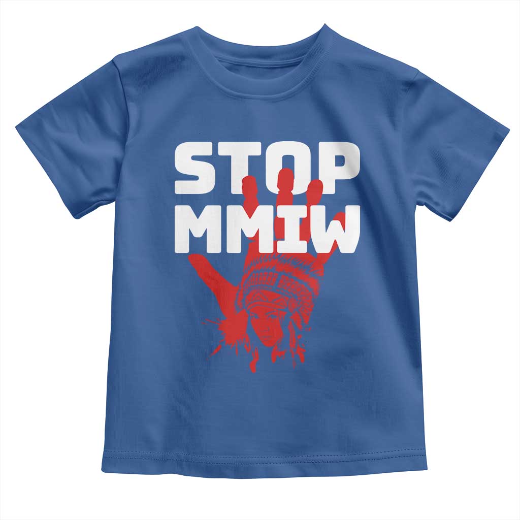 Indigenous Women Awareness Toddler T Shirt Stop MMIW Red Handprint Graphic