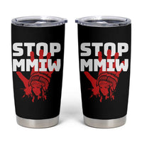Indigenous Women Awareness Tumbler Cup Stop MMIW Red Handprint Graphic