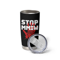 Indigenous Women Awareness Tumbler Cup Stop MMIW Red Handprint Graphic