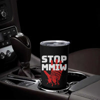 Indigenous Women Awareness Tumbler Cup Stop MMIW Red Handprint Graphic