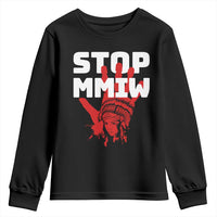 Indigenous Women Awareness Youth Sweatshirt Stop MMIW Red Handprint Graphic