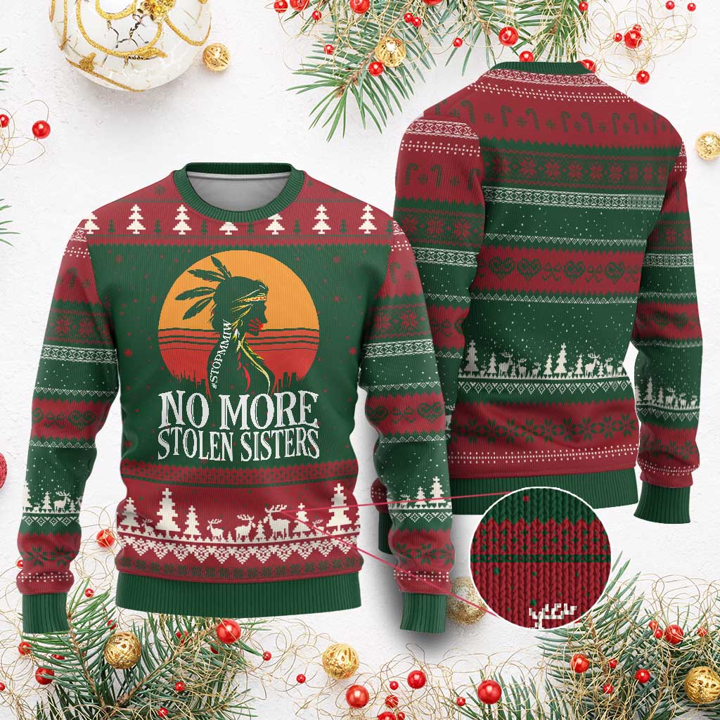 MMIW Awareness Ugly Christmas Sweater No More Stolen Sisters Native American Gift