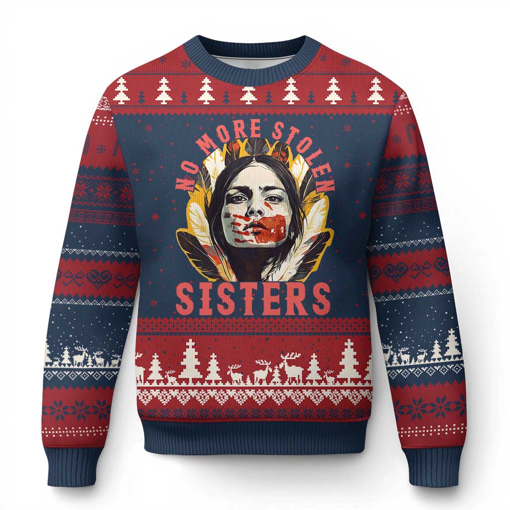 Native American Awareness Gift Ugly Christmas Sweater No More Stolen Sisters MMIW Support