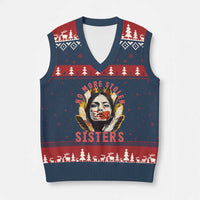 Native American Awareness Gift V-Neck Knit Sweater Vest No More Stolen Sisters MMIW Support