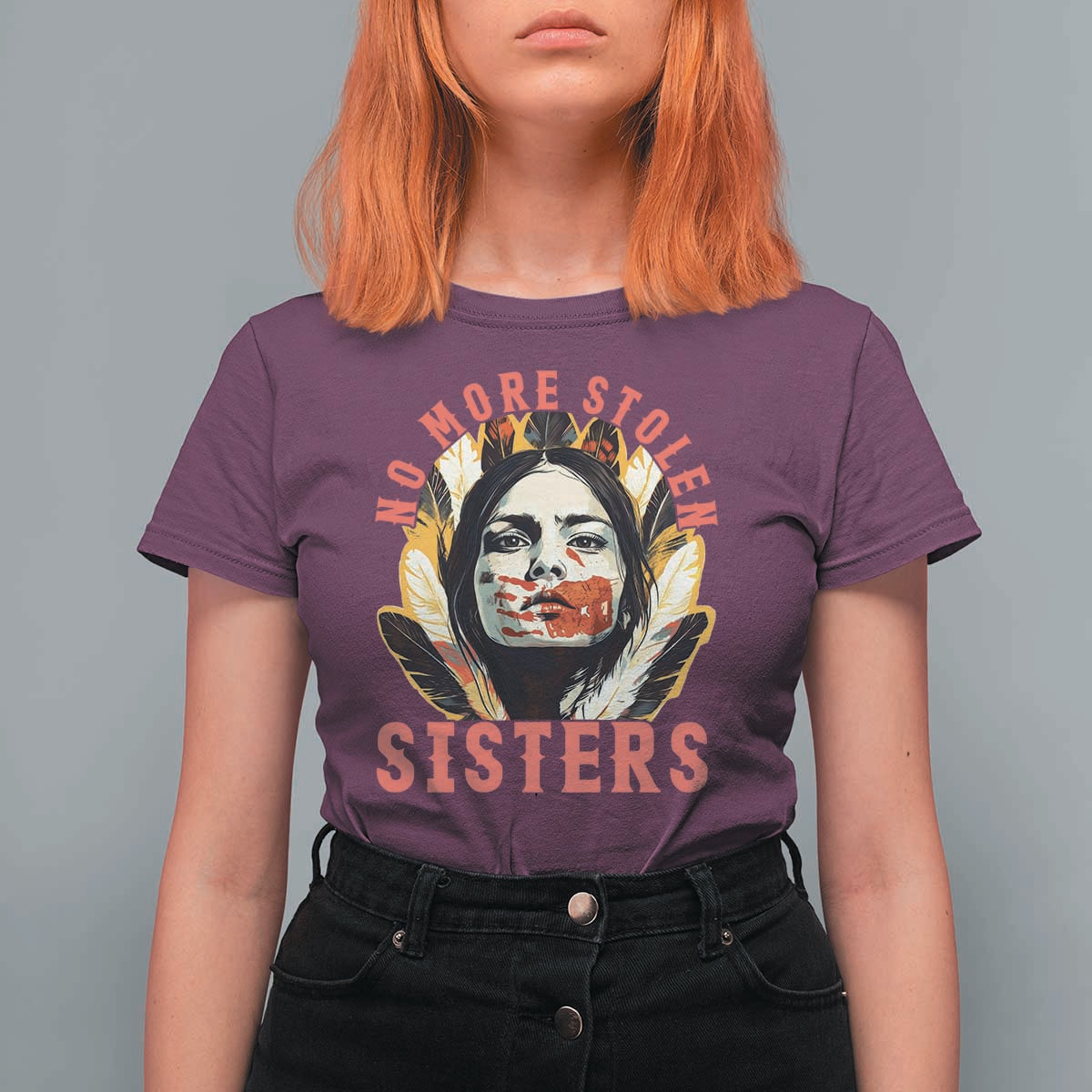 Native American Awareness Gift T Shirt For Women No More Stolen Sisters MMIW Support