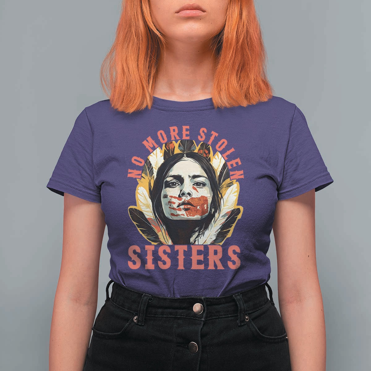 Native American Awareness Gift T Shirt For Women No More Stolen Sisters MMIW Support