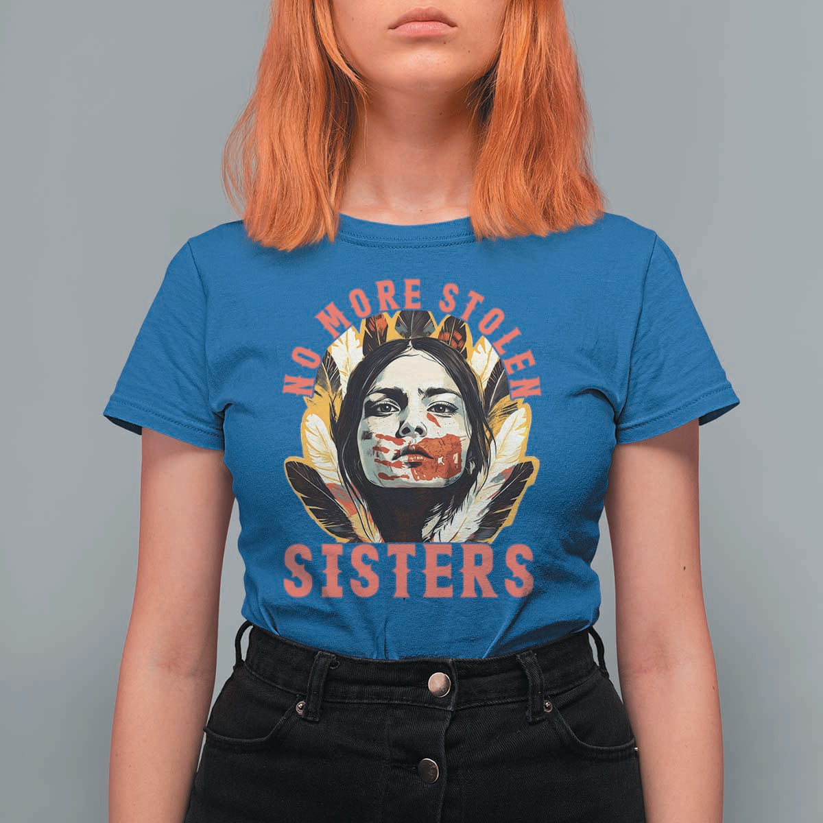 Native American Awareness Gift T Shirt For Women No More Stolen Sisters MMIW Support