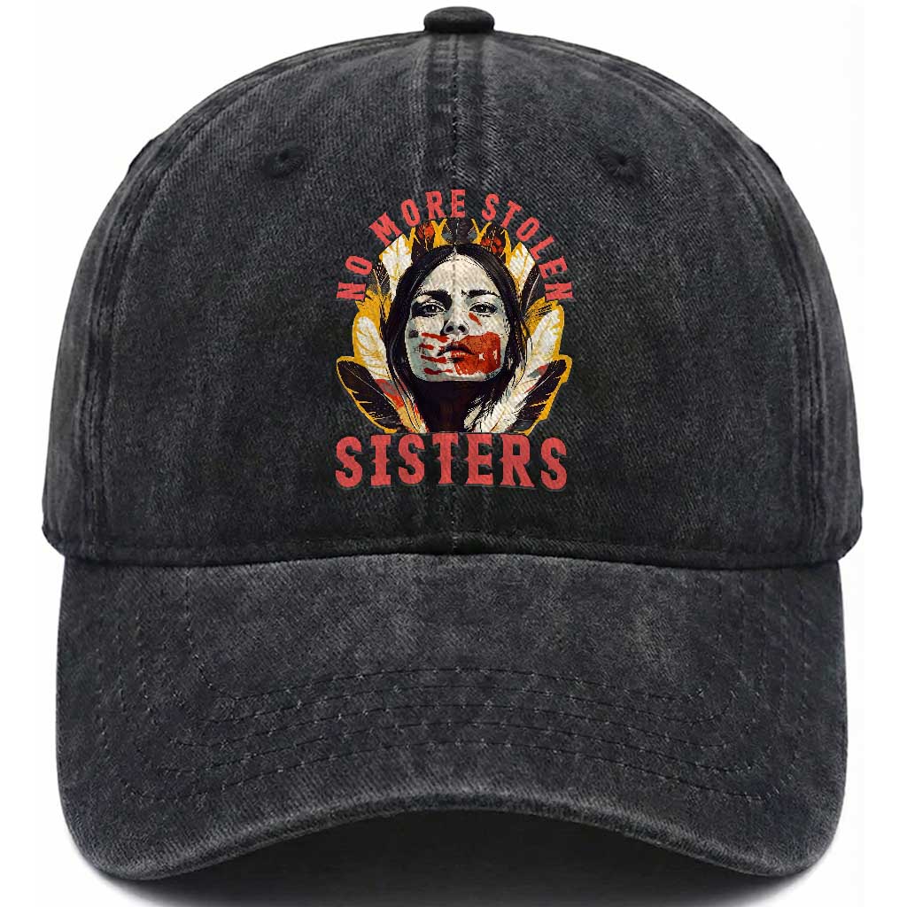 Native American Awareness Gift Washed Cotton Baseball Cap No More Stolen Sisters MMIW Support