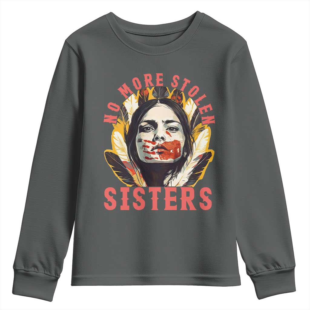 Native American Awareness Gift Youth Sweatshirt No More Stolen Sisters MMIW Support