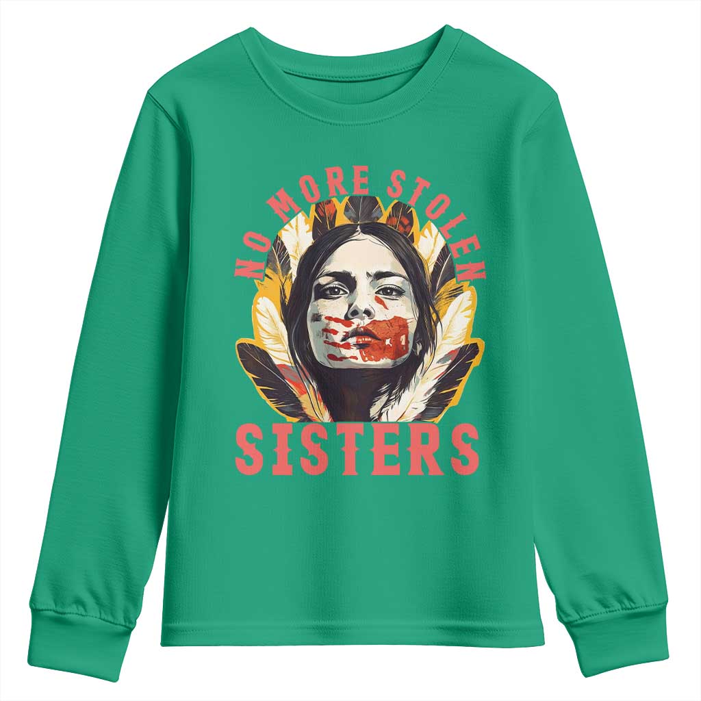 Native American Awareness Gift Youth Sweatshirt No More Stolen Sisters MMIW Support