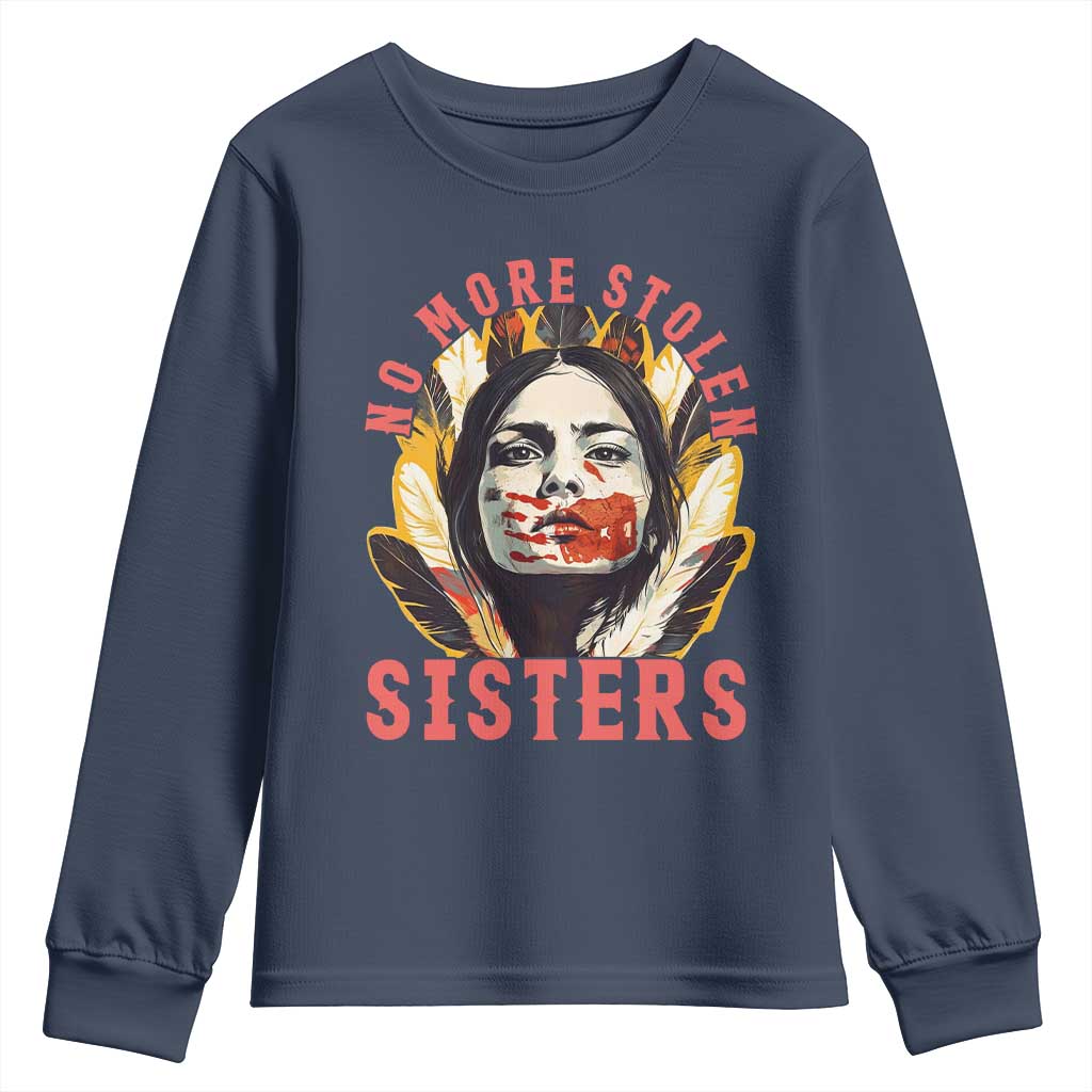 Native American Awareness Gift Youth Sweatshirt No More Stolen Sisters MMIW Support