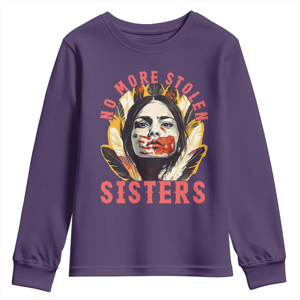 Native American Awareness Gift Youth Sweatshirt No More Stolen Sisters MMIW Support