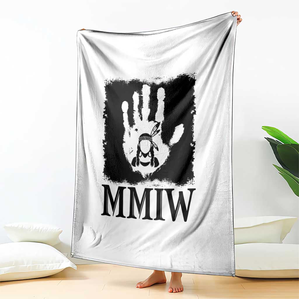 Stop MMIW Throw Blanket Voices For Stolen Sisters Red Handprint Graphic