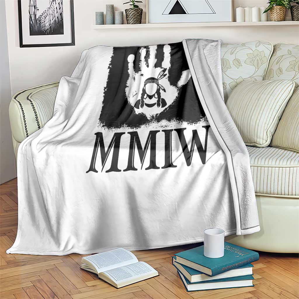 Stop MMIW Throw Blanket Voices For Stolen Sisters Red Handprint Graphic