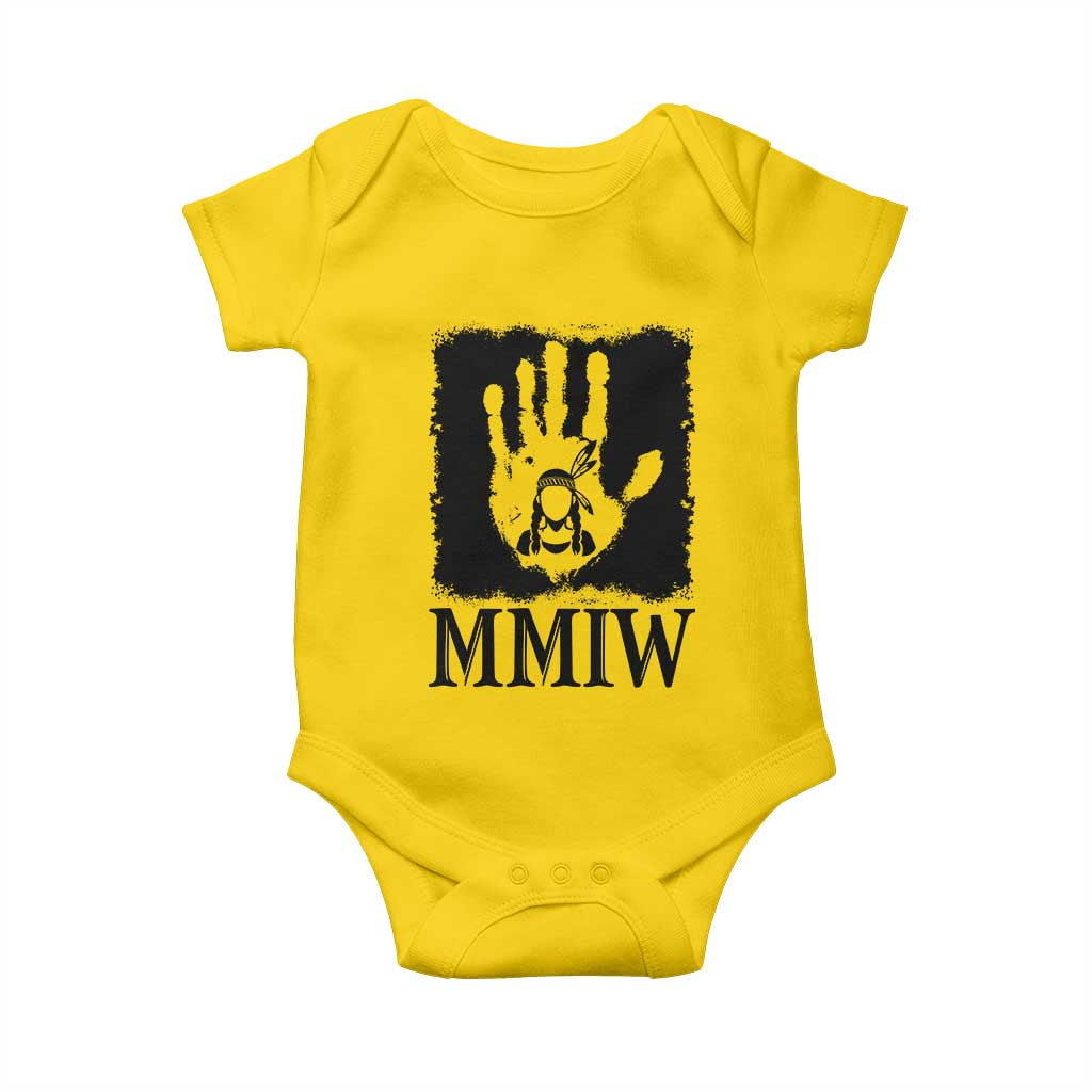 Stop MMIW Baby Onesie Voices For Stolen Sisters Red Handprint Graphic