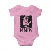 Stop MMIW Baby Onesie Voices For Stolen Sisters Red Handprint Graphic