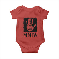 Stop MMIW Baby Onesie Voices For Stolen Sisters Red Handprint Graphic