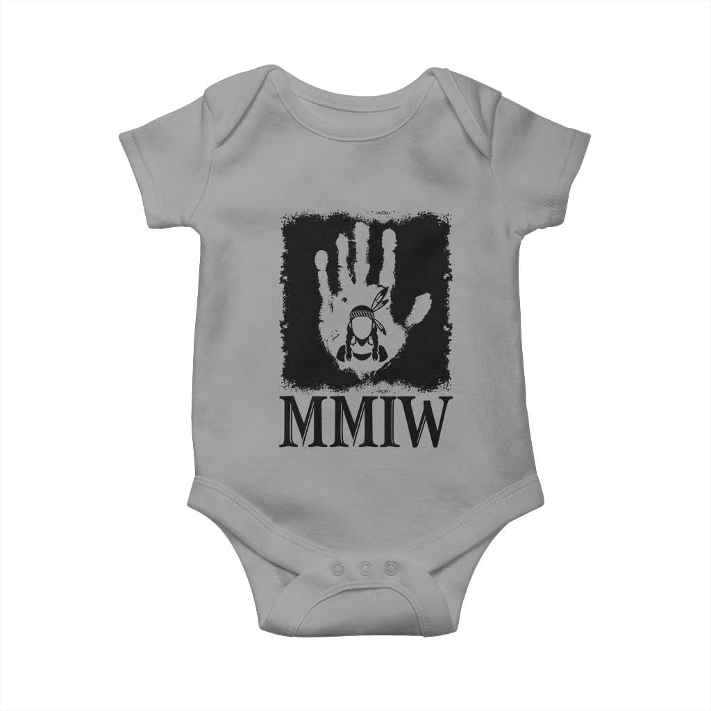 Stop MMIW Baby Onesie Voices For Stolen Sisters Red Handprint Graphic