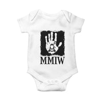 Stop MMIW Baby Onesie Voices For Stolen Sisters Red Handprint Graphic