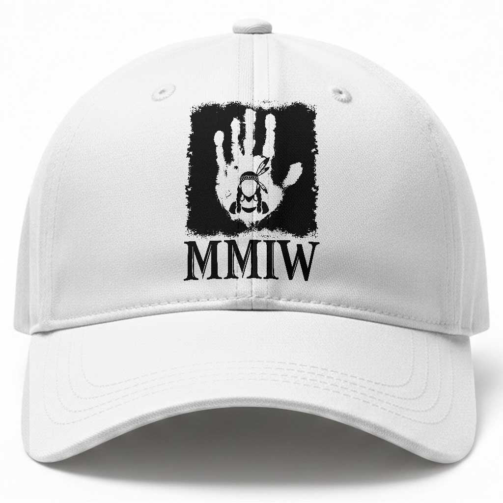 Stop MMIW Baseball Cap Voices For Stolen Sisters Red Handprint Graphic