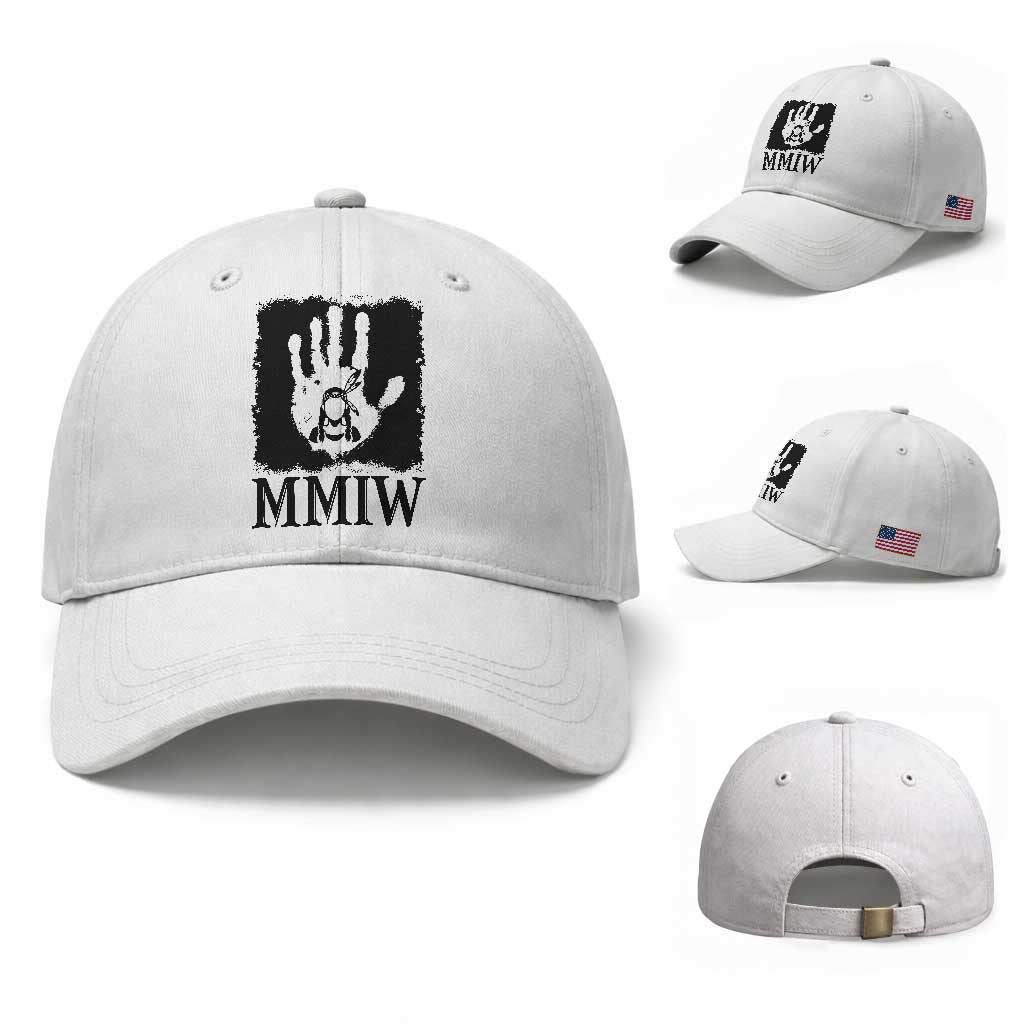 Stop MMIW Baseball Cap Voices For Stolen Sisters Red Handprint Graphic