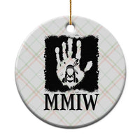 Stop MMIW Ceramic Ornament Voices For Stolen Sisters Red Handprint Graphic