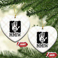 Stop MMIW Ceramic Ornament Voices For Stolen Sisters Red Handprint Graphic
