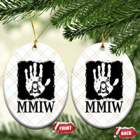 Stop MMIW Ceramic Ornament Voices For Stolen Sisters Red Handprint Graphic