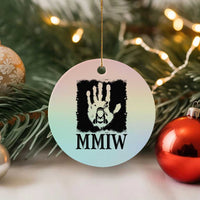 Stop MMIW Ceramic Ornament Voices For Stolen Sisters Red Handprint Graphic