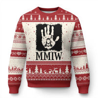 Stop MMIW Ugly Christmas Sweater Voices For Stolen Sisters Red Handprint Graphic